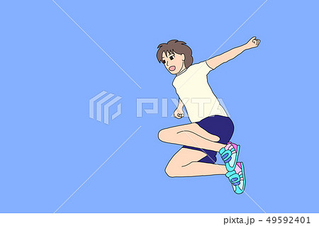 青空でジャンプする女の子 49592401