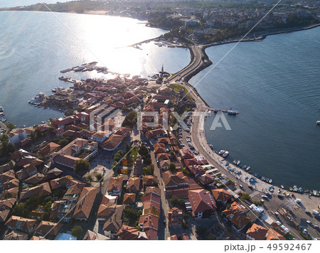 General aerial view of Nessebar, ancient city on the Black Sea coast of Bulgaria 49592467
