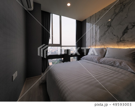 タイ・バンコク コンドミニアム 高層階 ベッドルーム 寝室 a bedroom in Bangkok タイ・バンコク コンドミニアム 高層階 ベッドルーム 寝室 a bedroom in Bangkok 49593003