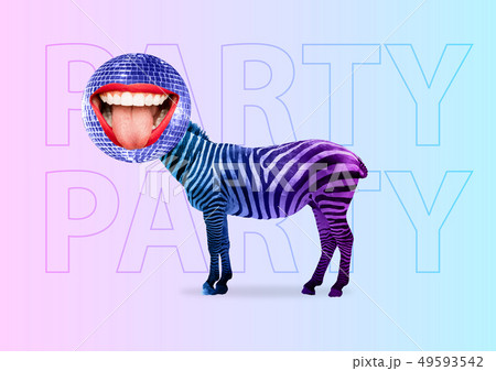Everybody need party. Modern design. Contemporary art collage. 49593542