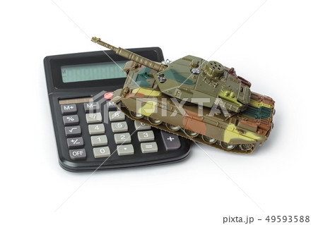 Calculator and toy panzer 49593588