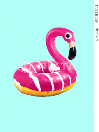 An alternative flamingo. Modern design. Contemporary art collage. An alternative flamingo. Modern design. Contemporary art collage. 49593611