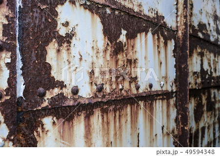 Rust on old metal wall texture background 49594348
