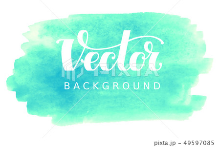 Abstract vector watercolor background. Green spot on white 49597085