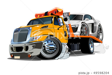 Cartoon tow truck isolated on white background 49598204
