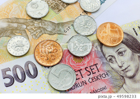 Czech money, banknotes and coins Czech money, banknotes and coins 49598233