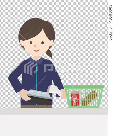 コンビニ レジ作業のイラスト素材