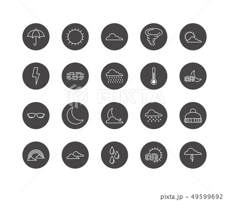 Set of 20 weather line icons Set of 20 weather line icons 49599692
