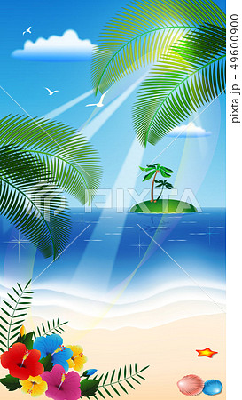 壁紙9x16 夏天海和芙蓉02 插圖素材 圖庫