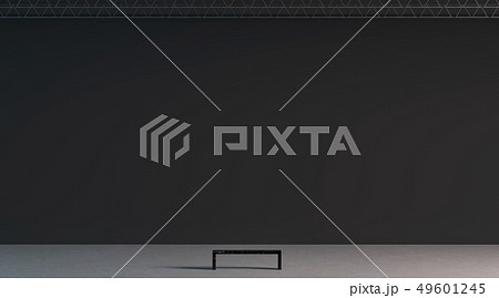 Blank black huge gallery wall with bench in museum mockup Blank black huge gallery wall with bench in museum mockup 49601245