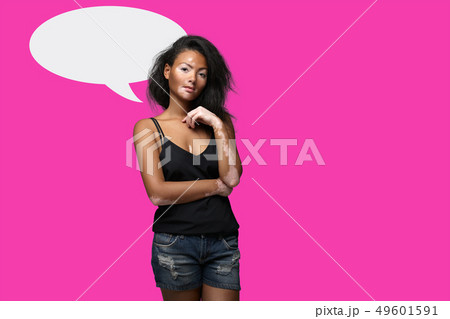 Beautiful African girl in studio with skin Beautiful African girl in studio with skin 49601591