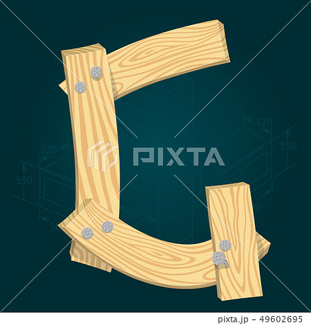 Font from wooden boards, letter G Font from wooden boards, letter G 49602695