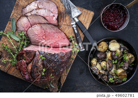 Barbecue dry aged haunch of venison  49602781