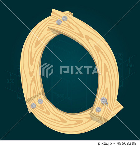 Font from wooden boards, letter O Font from wooden boards, letter O 49603288