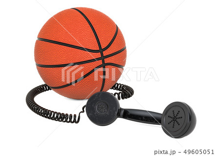 Telephone receiver with basketball ball Telephone receiver with basketball ball 49605051
