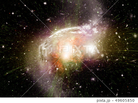 Stars, dust and gas nebula in a far galaxy Stars, dust and gas nebula in a far galaxy 49605850