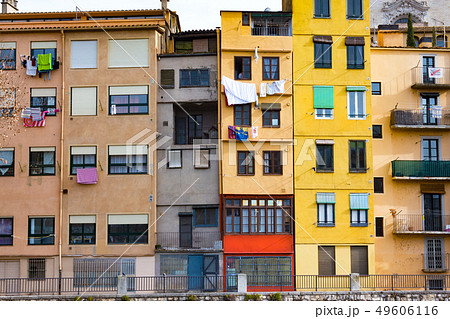 Colorful houses of Girona in center of city Colorful houses of Girona in center of city 49606116