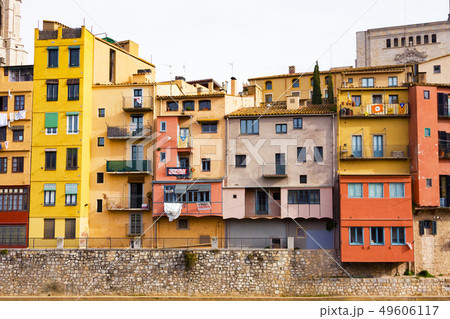 Colorful houses of Girona in center of city Colorful houses of Girona in center of city 49606117