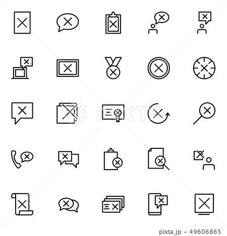 Set of disapprove line icons 49606865