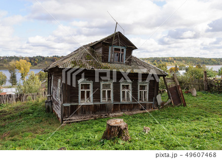 Old wooden house in the country, summer 49607468