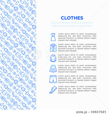 Clothing concept in circle with thin line icons 49607685