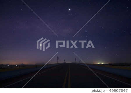 Landscape of night before sunrise. 49607847