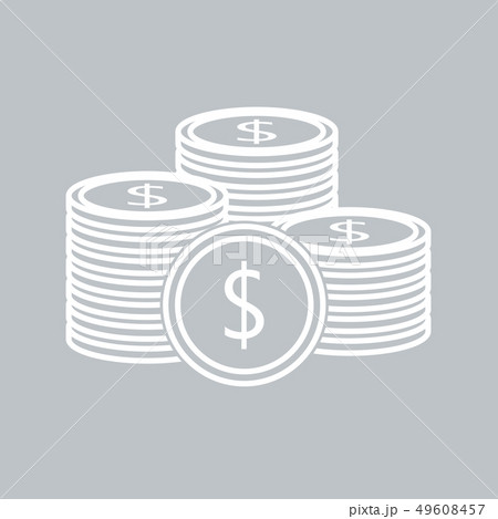 Coins stack flat icon 49608457