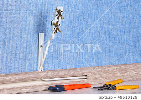 Mounting of new electric outlet. Mounting of new electric outlet. 49610129