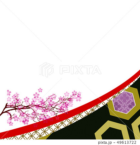和風 和柄 桜 和風背景 和柄素材 日本 和 和模様 市松模様 フレーム 枠のイラスト素材