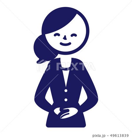 ビジネス スーツ 記号 シンプル 女性 お辞儀のイラスト素材