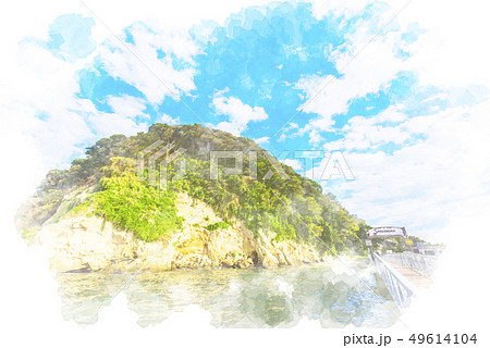 猿島 水彩画風 猿島 水彩画風 49614104