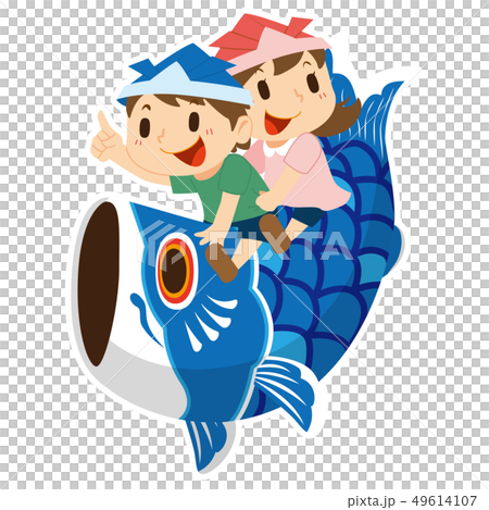 Child riding a carp Child riding a carp 49614107