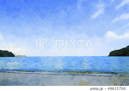 日本の空と海-水彩画風のイラスト素材 [49615700] - PIXTA