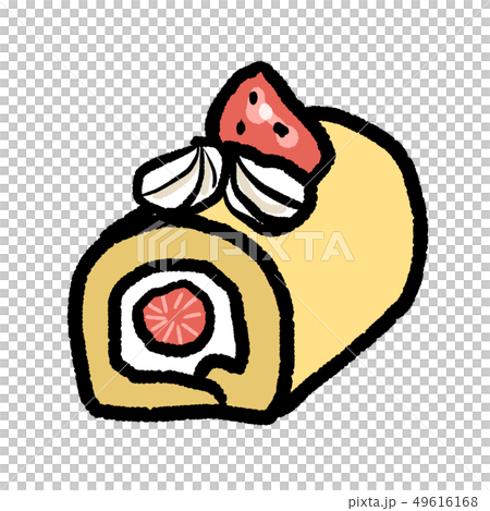 いちごのロールケーキ-シンプルピクト 49616168