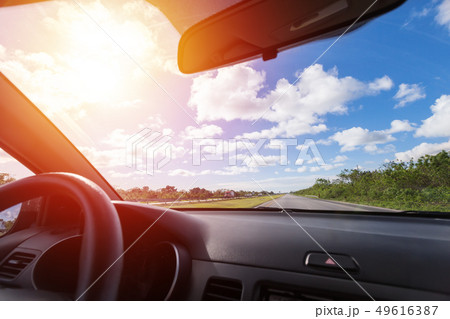 Driving a car 49616387