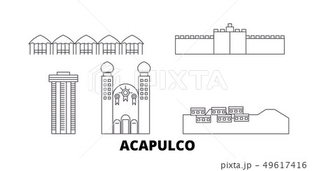 Mexico, Acapulco line travel skyline set. Mexico, Acapulco outline city vector illustration, symbol Mexico, Acapulco line travel skyline set. Mexico, Acapulco outline city vector illustration, symbol 49617416