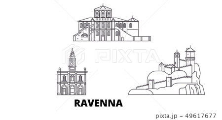 Italy, Ravenna line travel skyline set. Italy, Ravenna outline city vector illustration, symbol 49617677