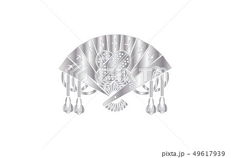 武将家紋銀グラデーション秋田実季のイラスト素材