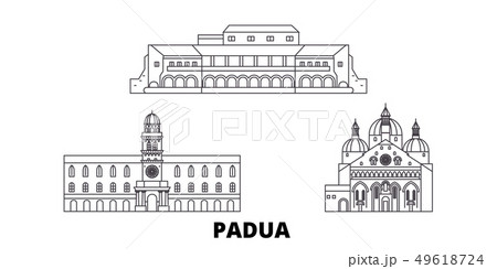 Italy, Padua line travel skyline set. Italy, Padua outline city vector illustration, symbol, travel 49618724