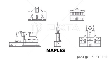 Italy, Naples line travel skyline set. Italy, Naples outline city vector illustration, symbol 49618726