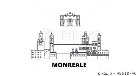 Italy, Monreale line travel skyline set. Italy, Monreale outline city vector illustration, symbol 49618746
