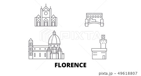 Italy, Florence City line travel skyline set. Italy, Florence City outline city vector illustration 49618807