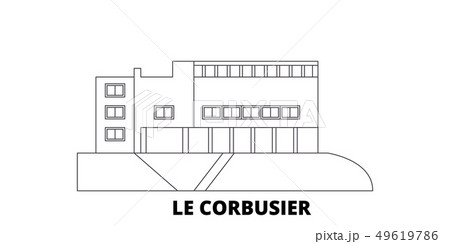 Germany, Stuttgart, Le Corbusier line travel skyline set. Germany, Stuttgart, Le Corbusier outline Germany, Stuttgart, Le Corbusier line travel skyline set. Germany, Stuttgart, Le Corbusier outline 49619786