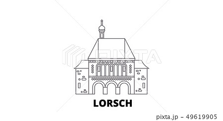 Germany, Lorsch line travel skyline set. Germany, Lorsch outline city vector illustration, symbol 49619905
