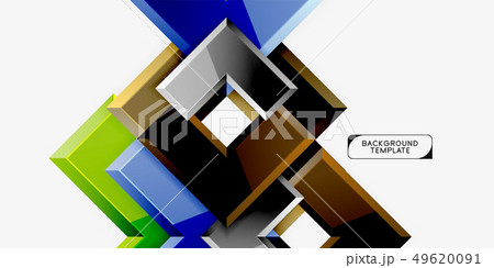 Glossy modern geometric background, abstract 49620091