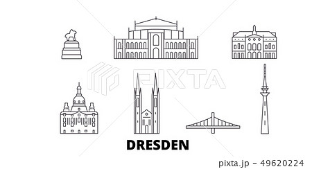 Germany, Dresden line travel skyline set. Germany, Dresden outline city vector illustration, symbol 49620224