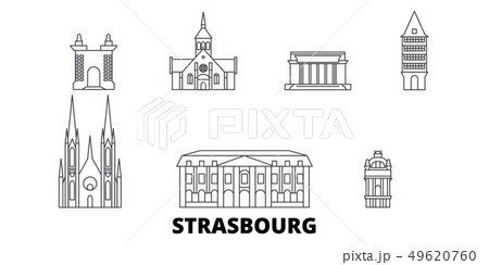 France, Strasbourg line travel skyline set. France, Strasbourg outline city vector illustration 49620760