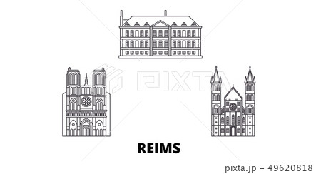 France, Reims line travel skyline set. France, Reims outline city vector illustration, symbol 49620818