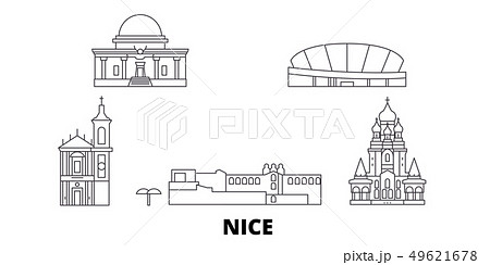 France, Nice line travel skyline set. France, Nice outline city vector illustration, symbol, travel France, Nice line travel skyline set. France, Nice outline city vector illustration, symbol, travel 49621678