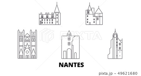 France, Nantes line travel skyline set. France, Nantes outline city vector illustration, symbol 49621680